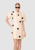 Romina ecru black polka dots print dress Tara Jarmon