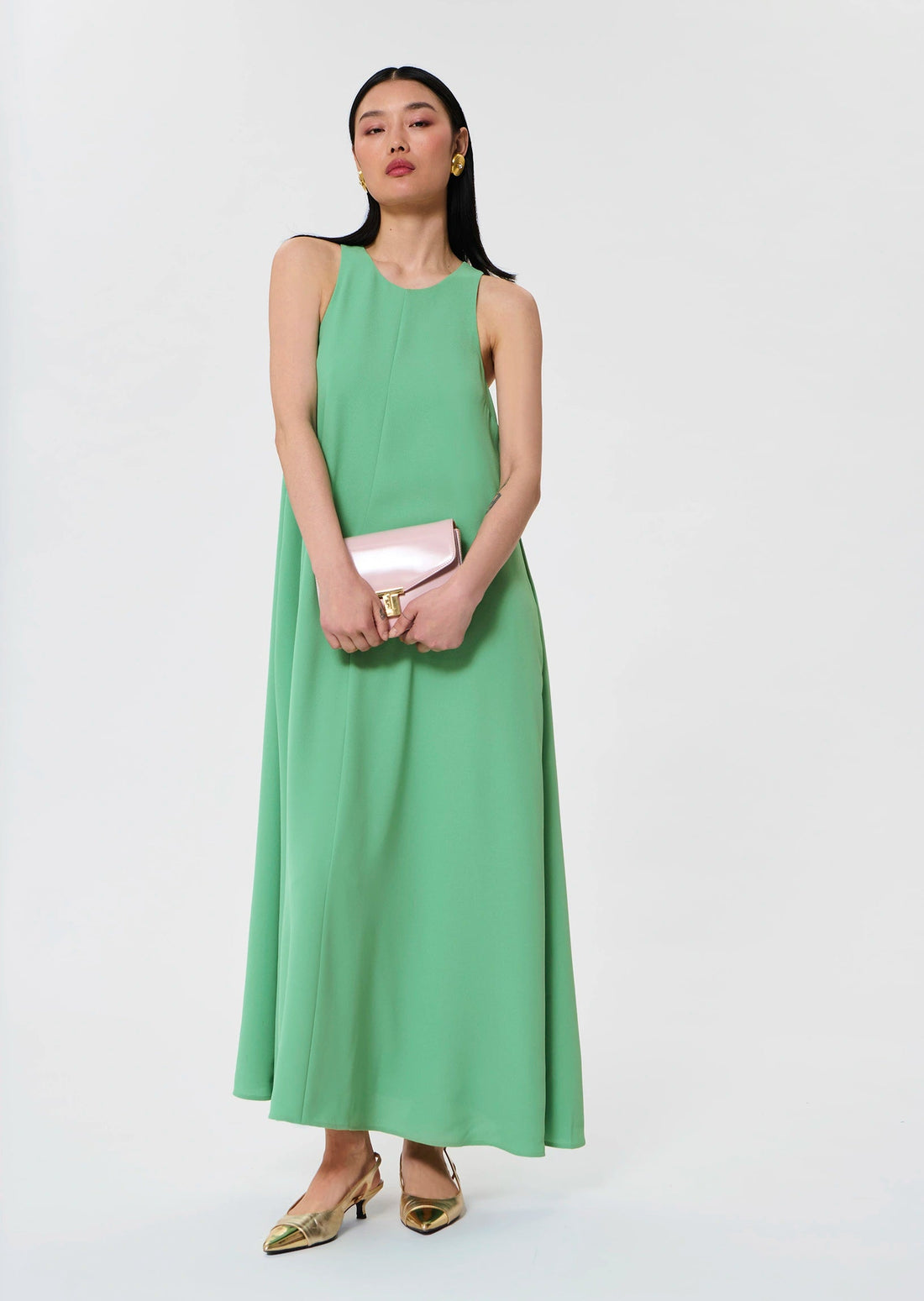 Roxanne green crepe dress Tara Jarmon