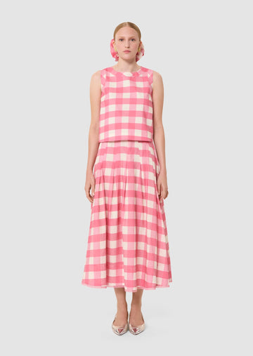 Tepee pink gingham top Tara Jarmon