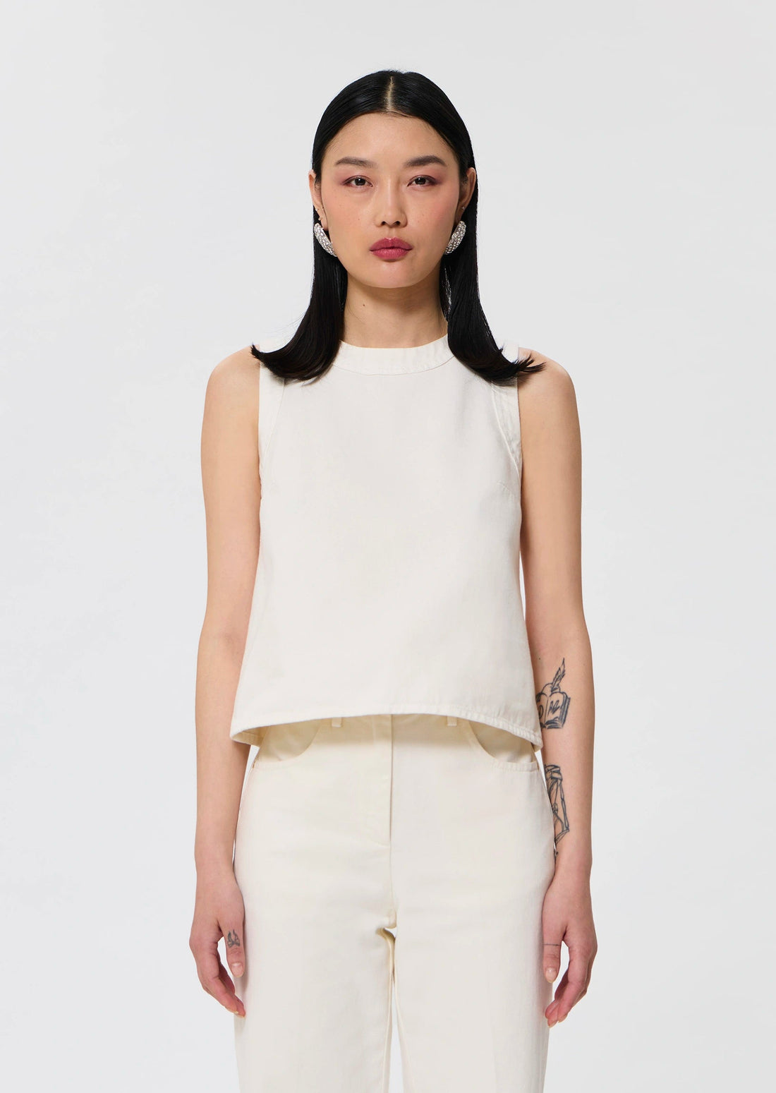 Tokono white denim top Tara Jarmon