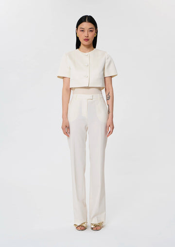 Verdi ecru satin linen jacket Tara Jarmon