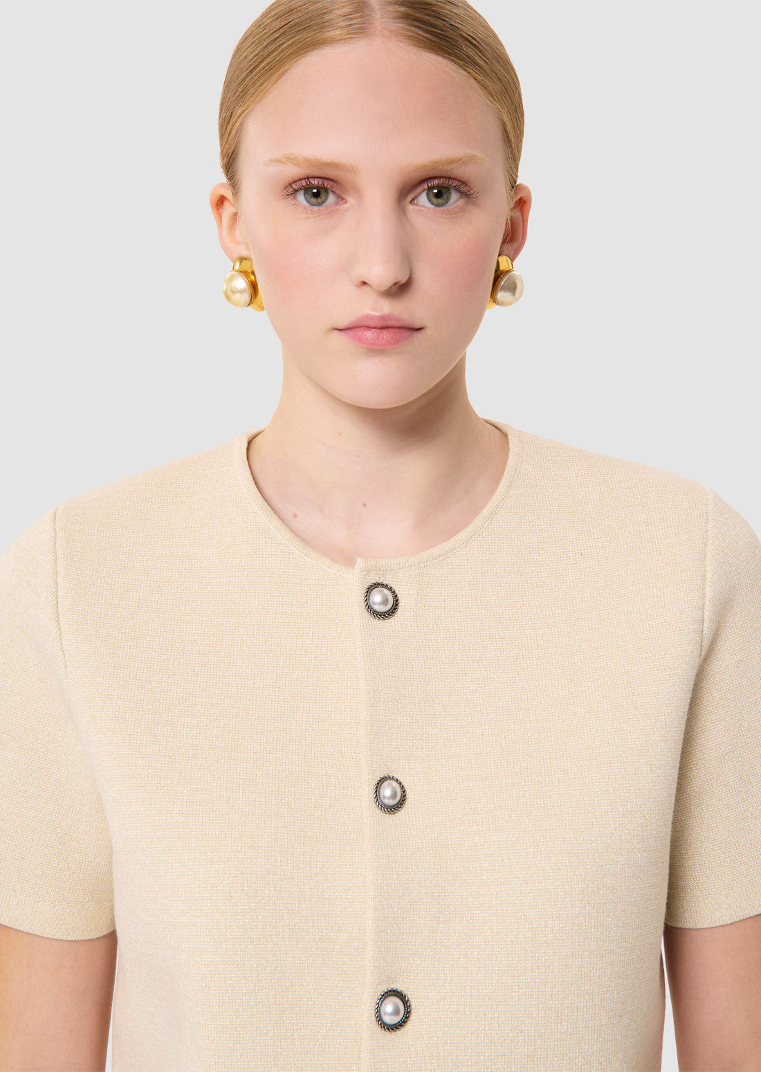 Glitter gold knit cardigan