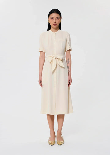 Ricochet ecru fluid crepe dress Tara Jarmon