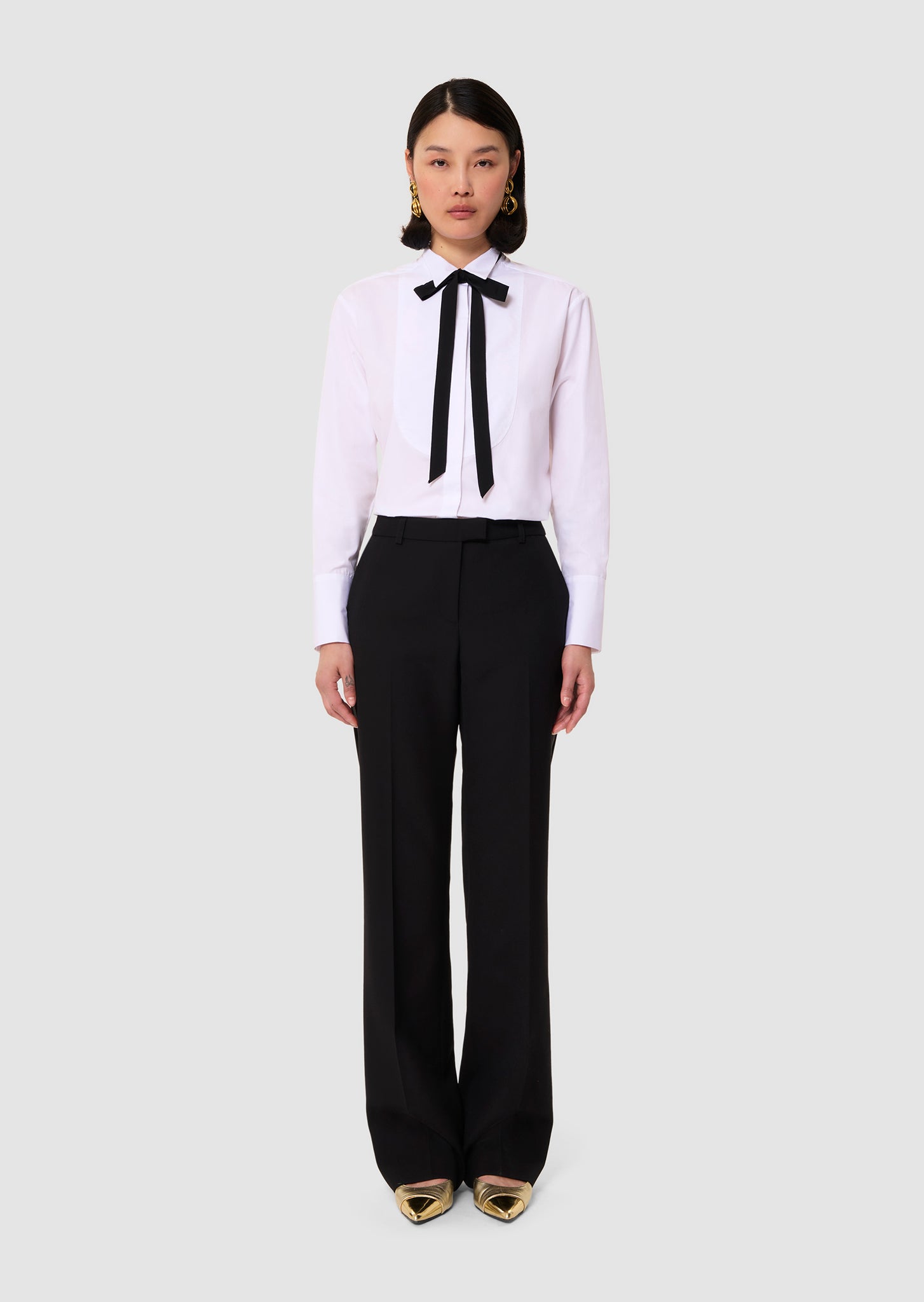 Poupette black tailored canvas pants