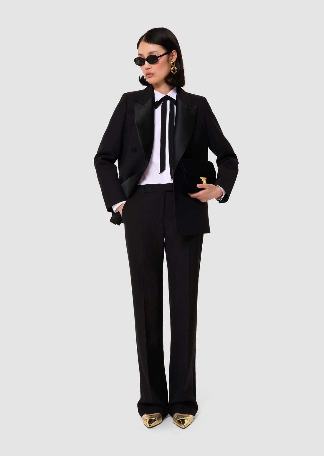 Poupette black tailored canvas pants Tara Jarmon