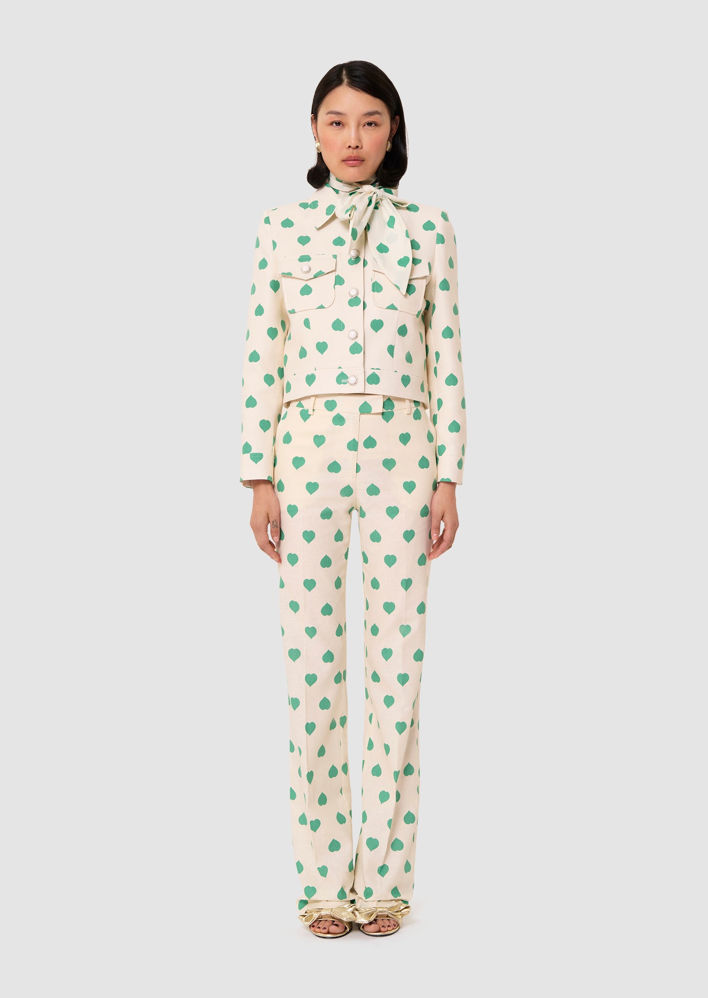 Vascano green hearts print jacket