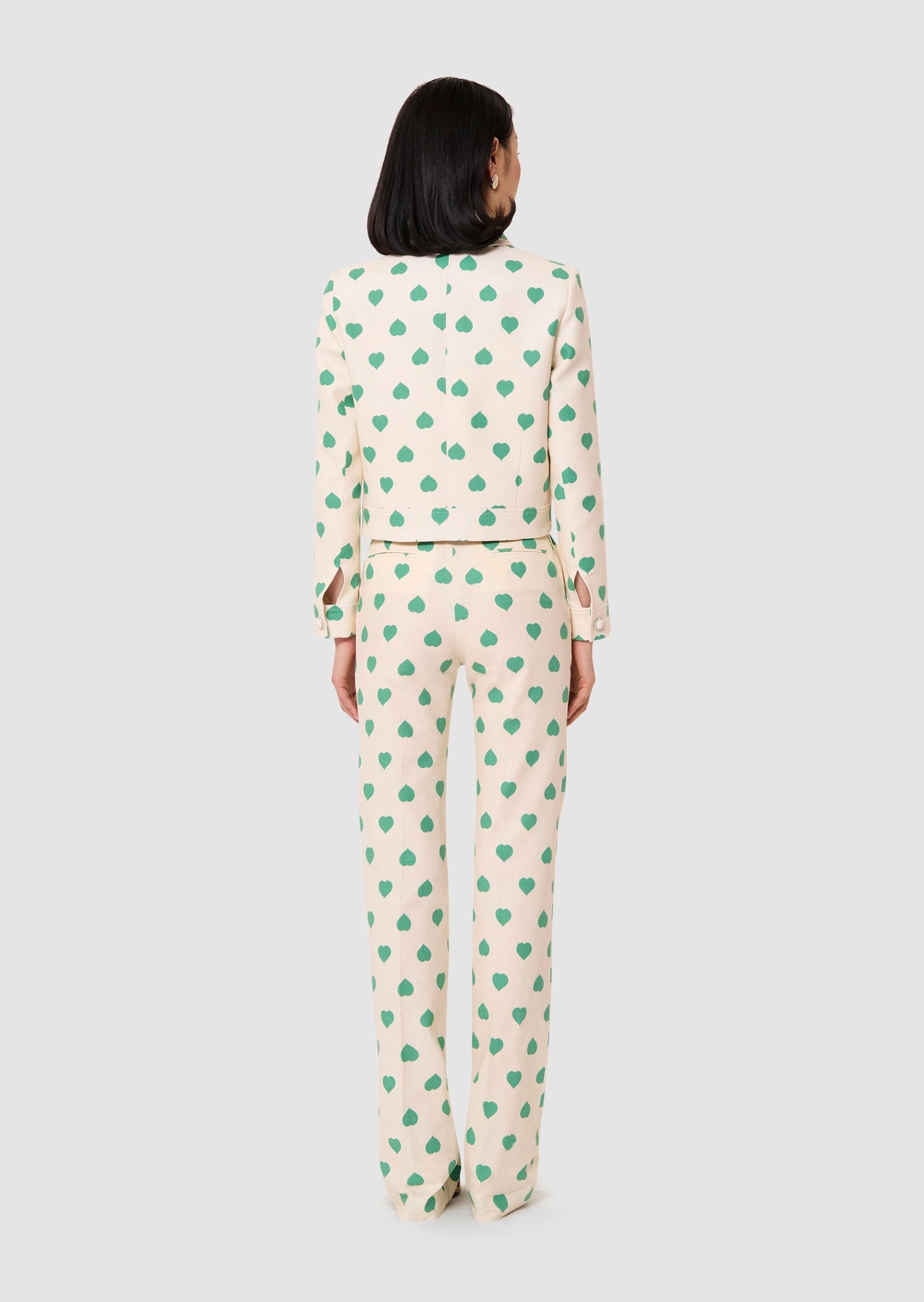 Vascano green hearts print jacket Tara Jarmon