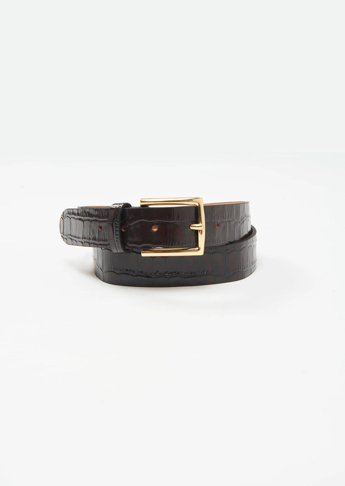 Lea belt in midnight blue crocodile-embossed leather Tara Jarmon