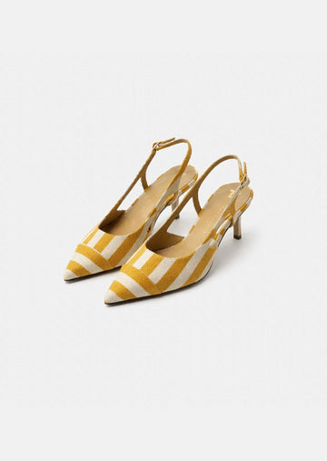 Ketty pumps in yellow with stripes Tara Jarmon