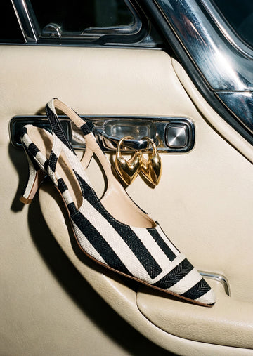 Ketty pumps in navy with stripes Tara Jarmon
