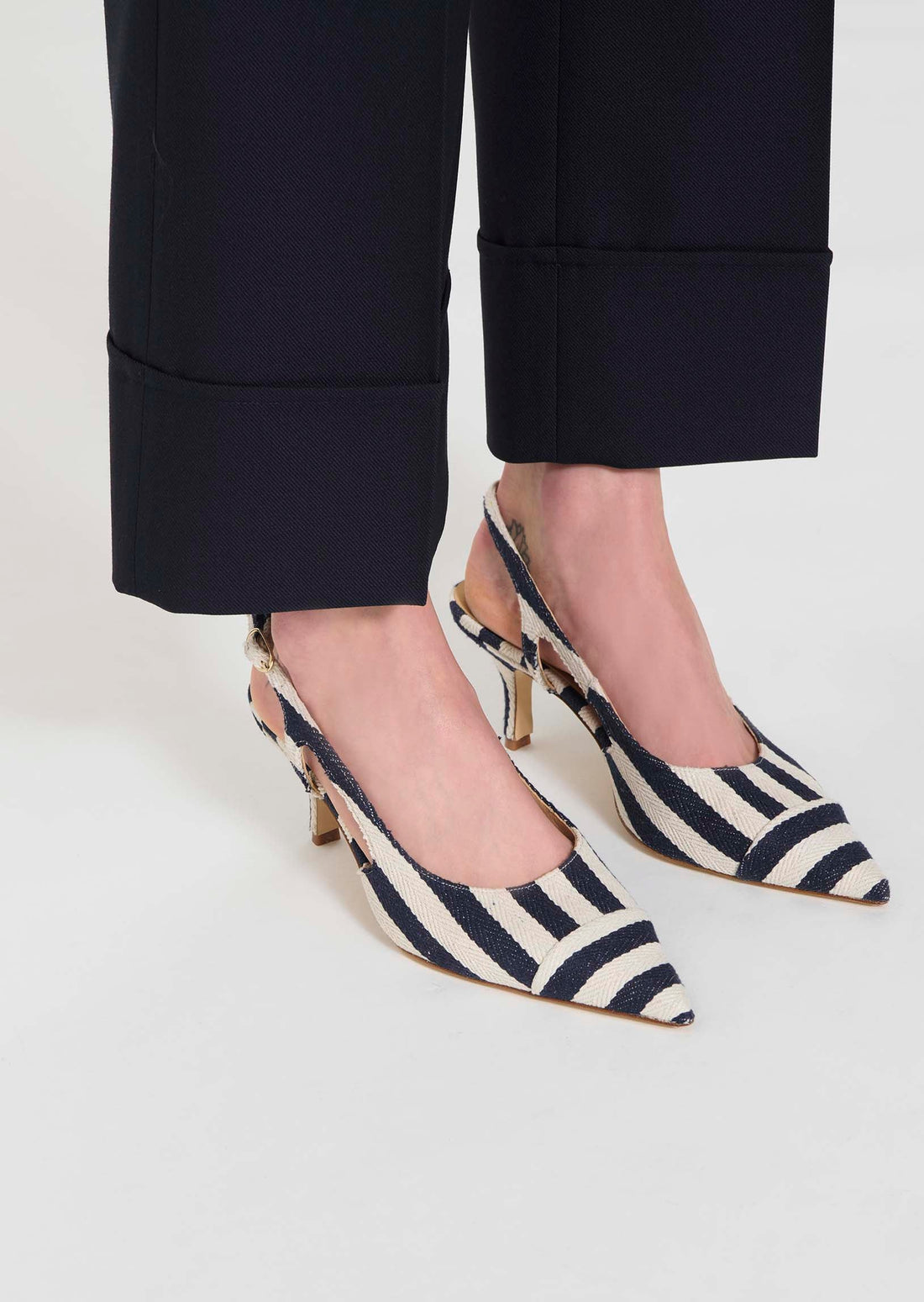 Ketty pumps in navy with stripes Tara Jarmon