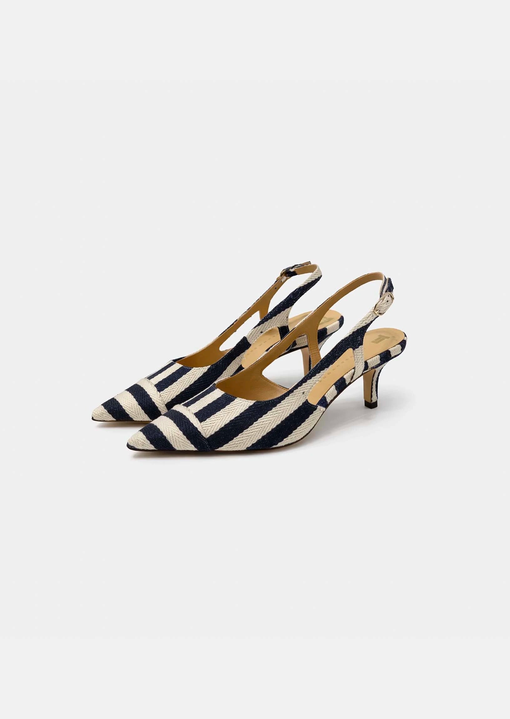 Ketty pumps in navy with stripes Tara Jarmon