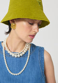 Chris bucket hat in green crochet Tara Jarmon