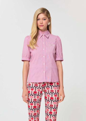 Celine shirt red with thin stripes Tara Jarmon