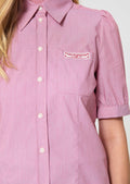 Celine shirt red with thin stripes Tara Jarmon