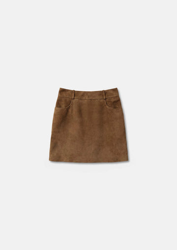 Janice skirt in beige suede Tara Jarmon