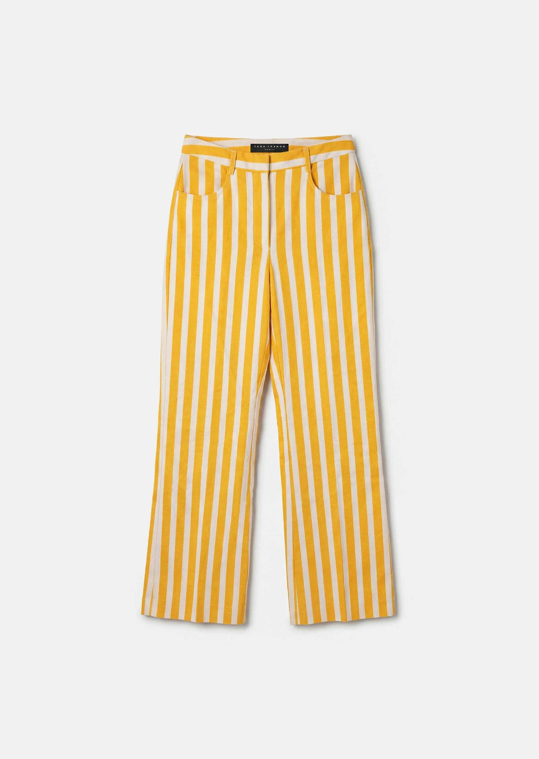 Prosper trousers in yellow striped linen and cotton Tara Jarmon