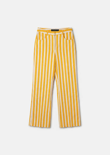 Prosper trousers in yellow striped linen and cotton Tara Jarmon