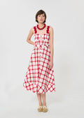 Raquelina dress in red checkered cotton Tara Jarmon