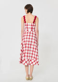 Raquelina dress in red checkered cotton Tara Jarmon