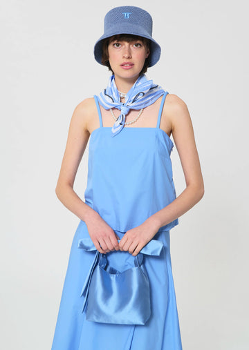 Sally bag  blue duchess satin