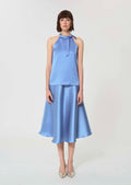 Top Tierri blue satin Tara Jarmon