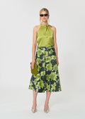 Top Tierri green satin Tara Jarmon