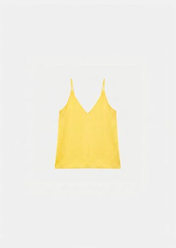 Tamara top in yellow satin Tara Jarmon