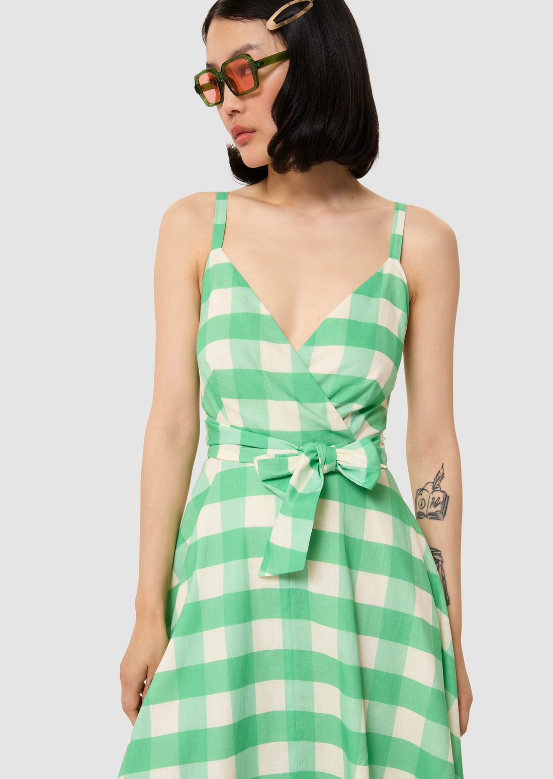Ryveline green gingham dress Tara Jarmon