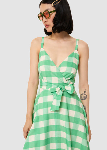 Ryveline green gingham dress Tara Jarmon