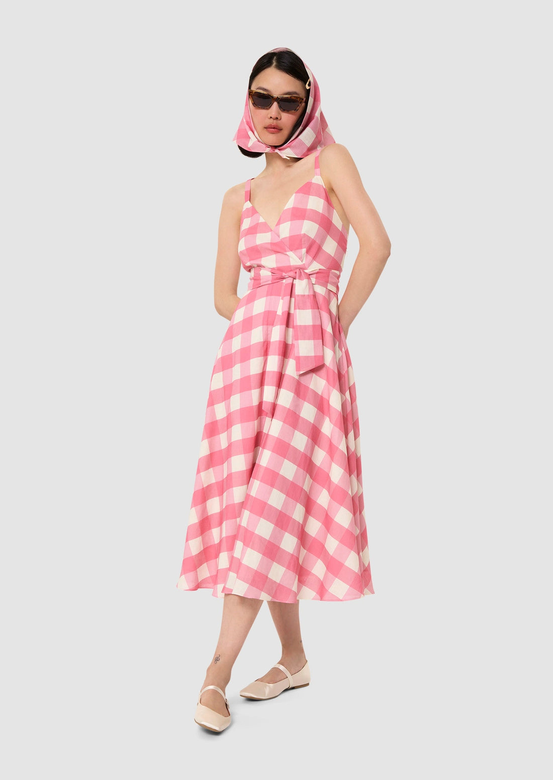 Ryveline pink gingham dress Tara Jarmon