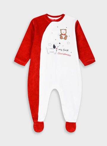 Children's Baby Christmas Velour Romper Energiers