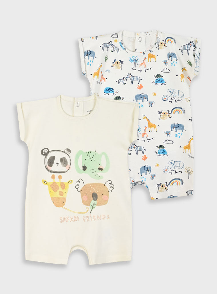 2 Pcs Infant'S Set Of Rompers
