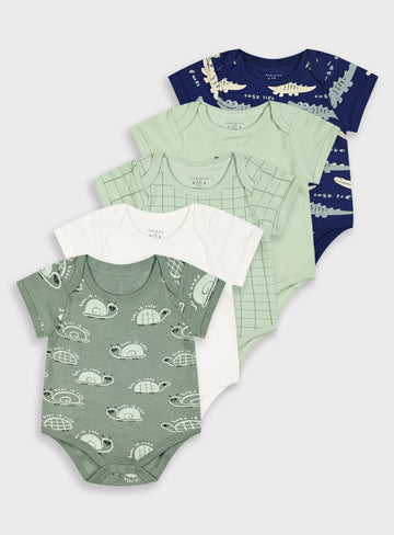 5 Pcs Infant'S Set Of Rompers Energiers