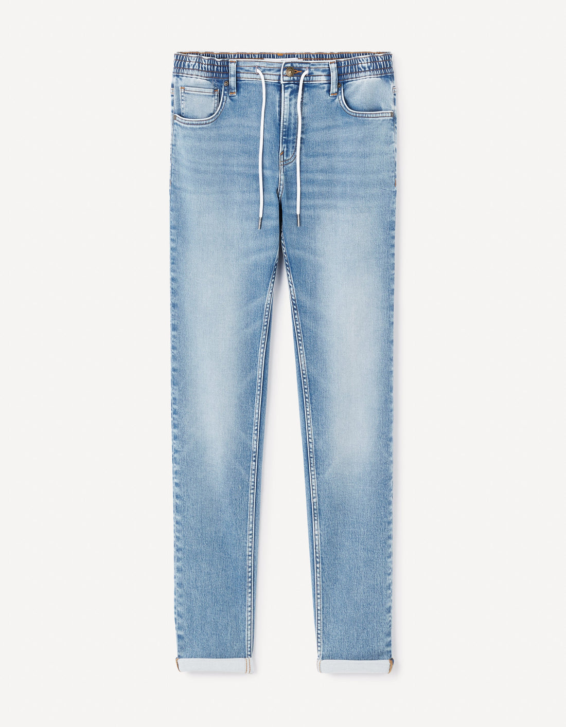 5 poches denim effet maille