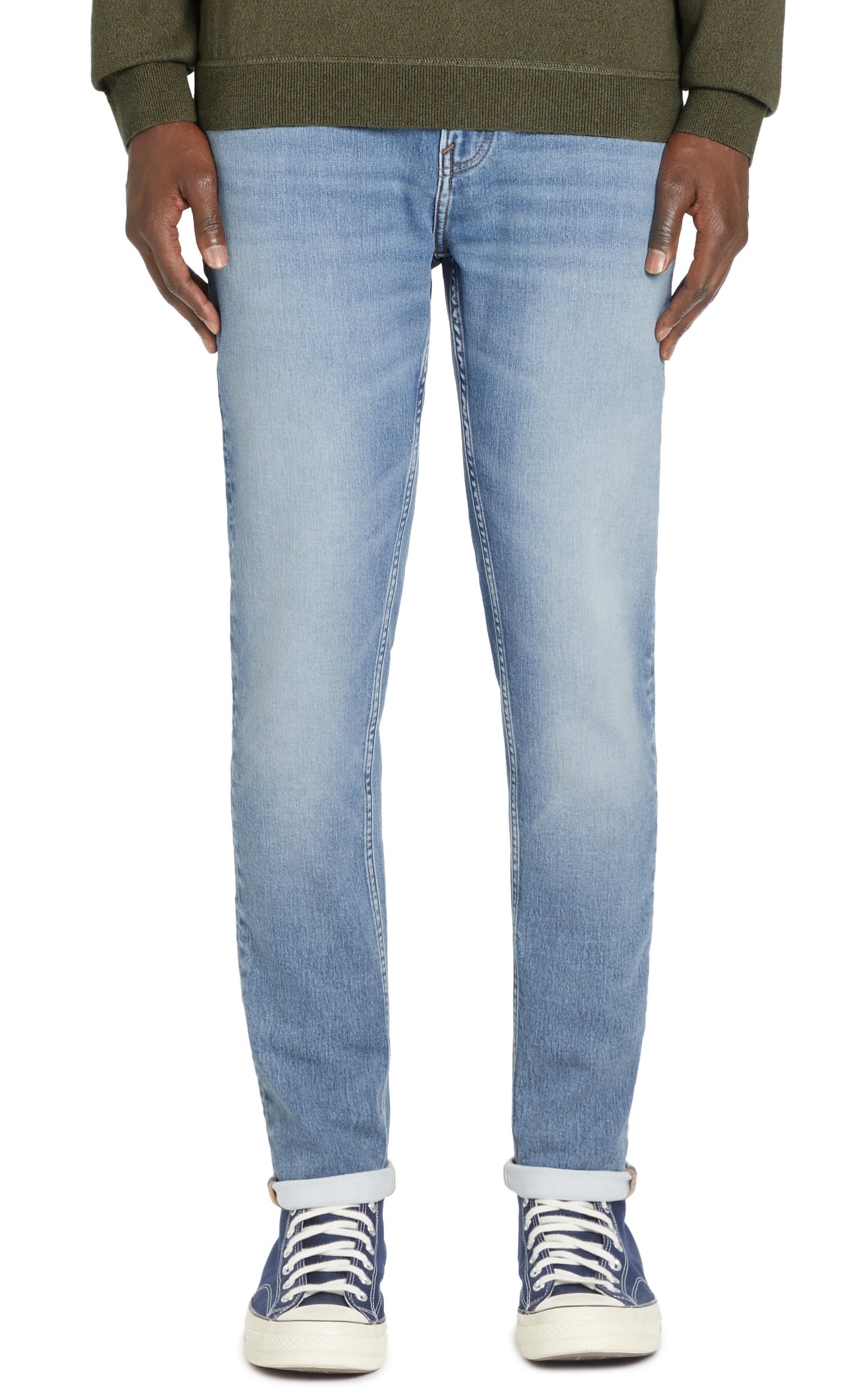 5 poches denim effet maille