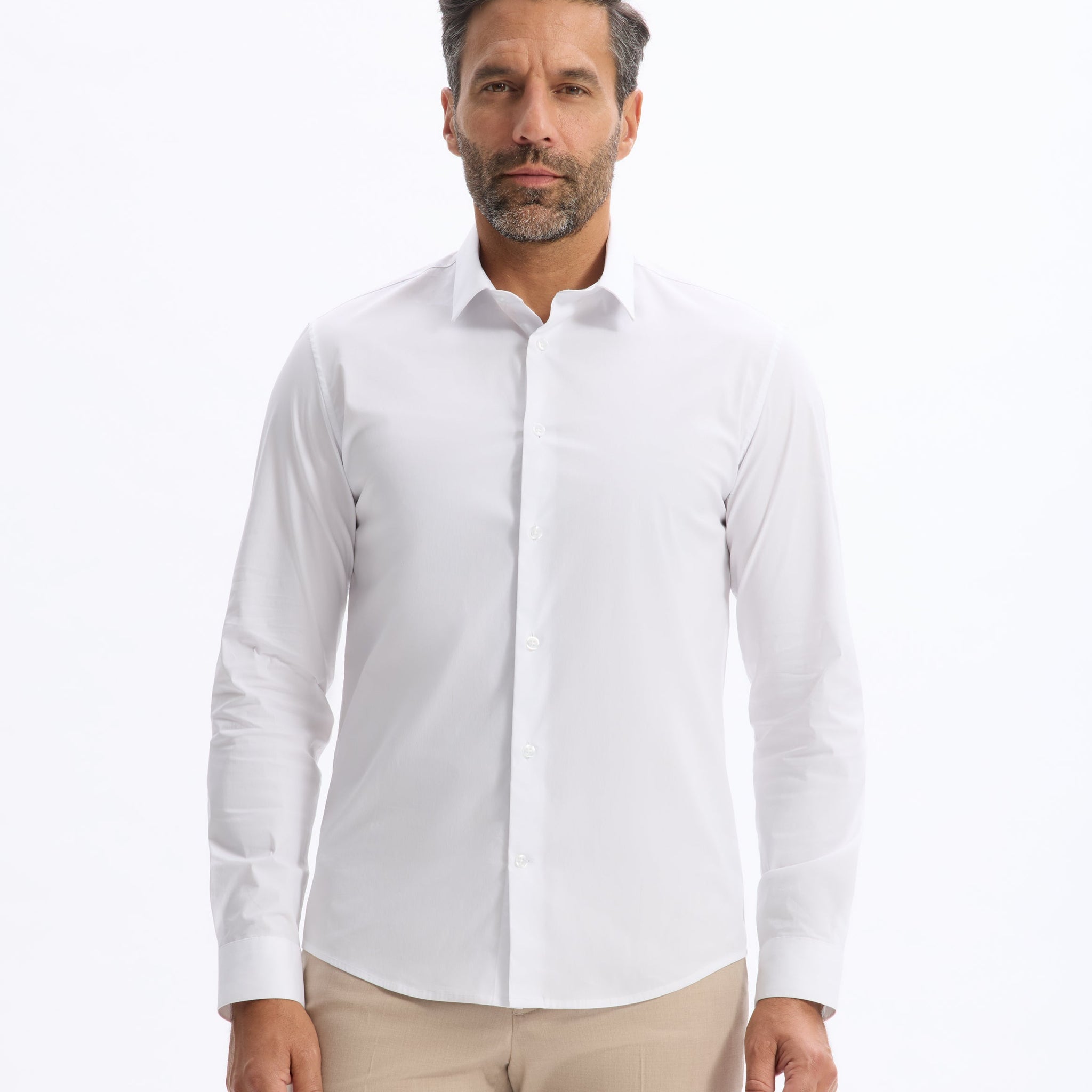 Chemise ML slim stretch unie