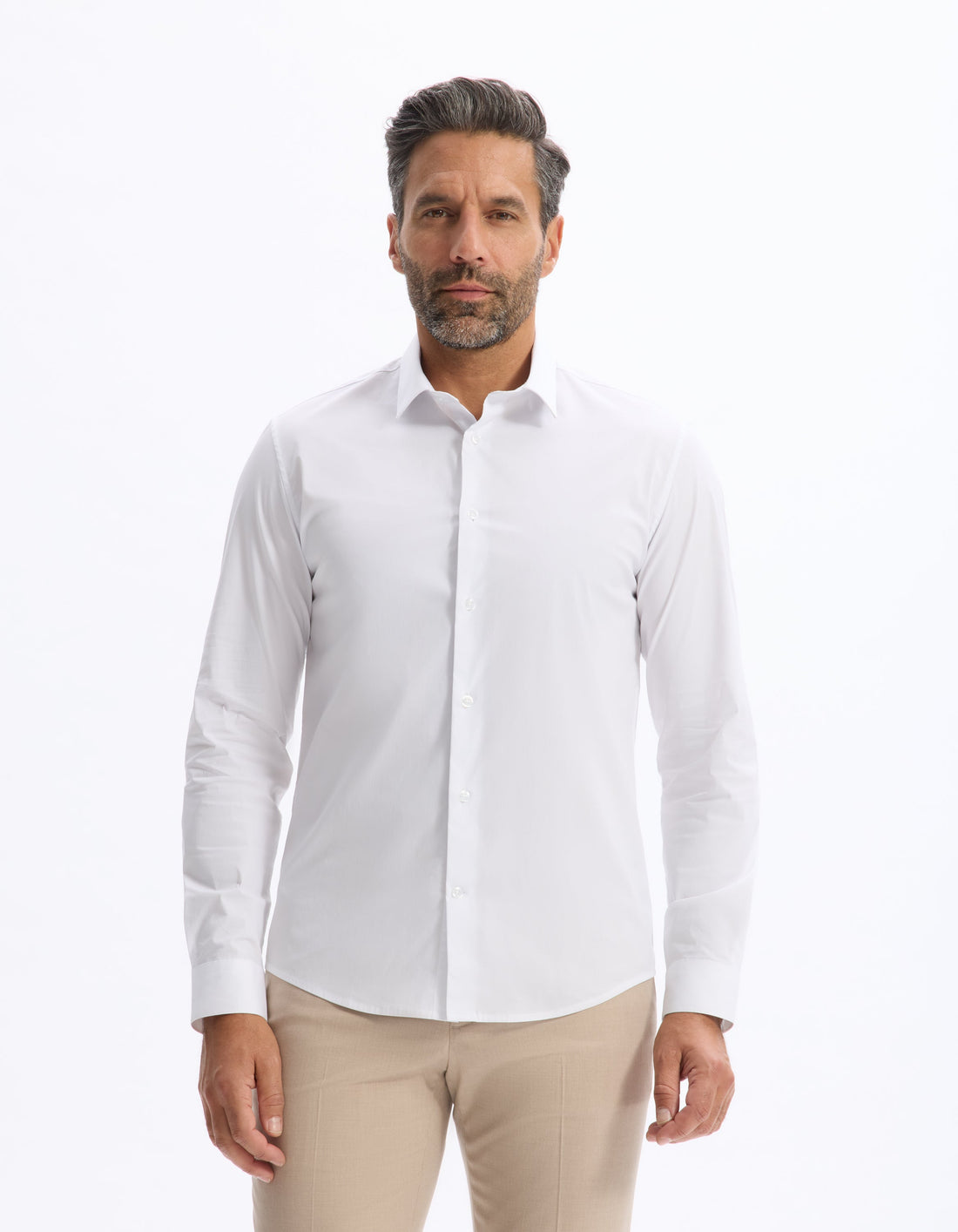 Chemise ML slim stretch unie