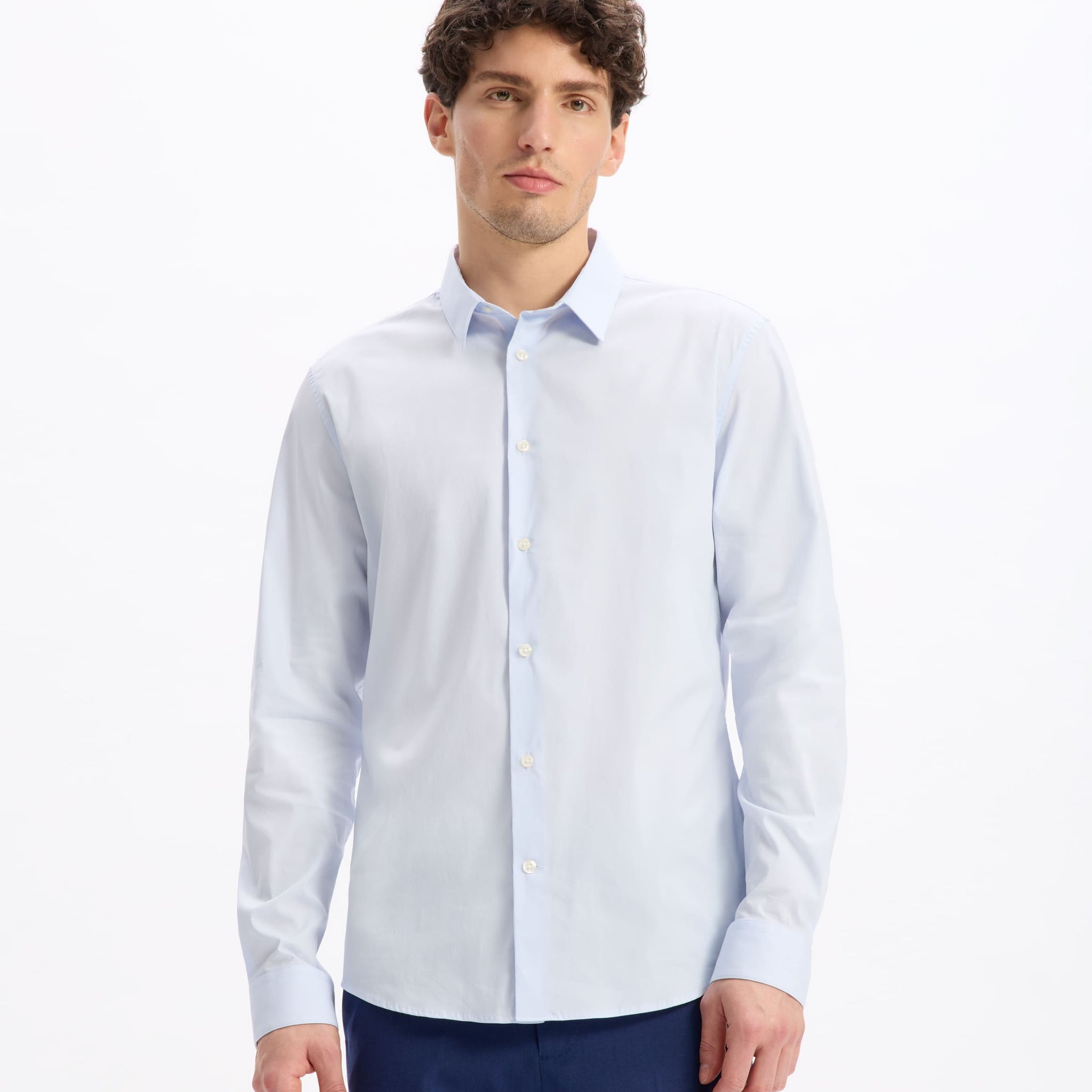 Masantal1 Light Blue 01 Long Sleeves Shirt Celio