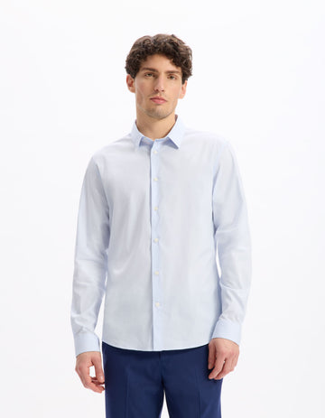 Masantal1 Light Blue 01 Long Sleeves Shirt Celio