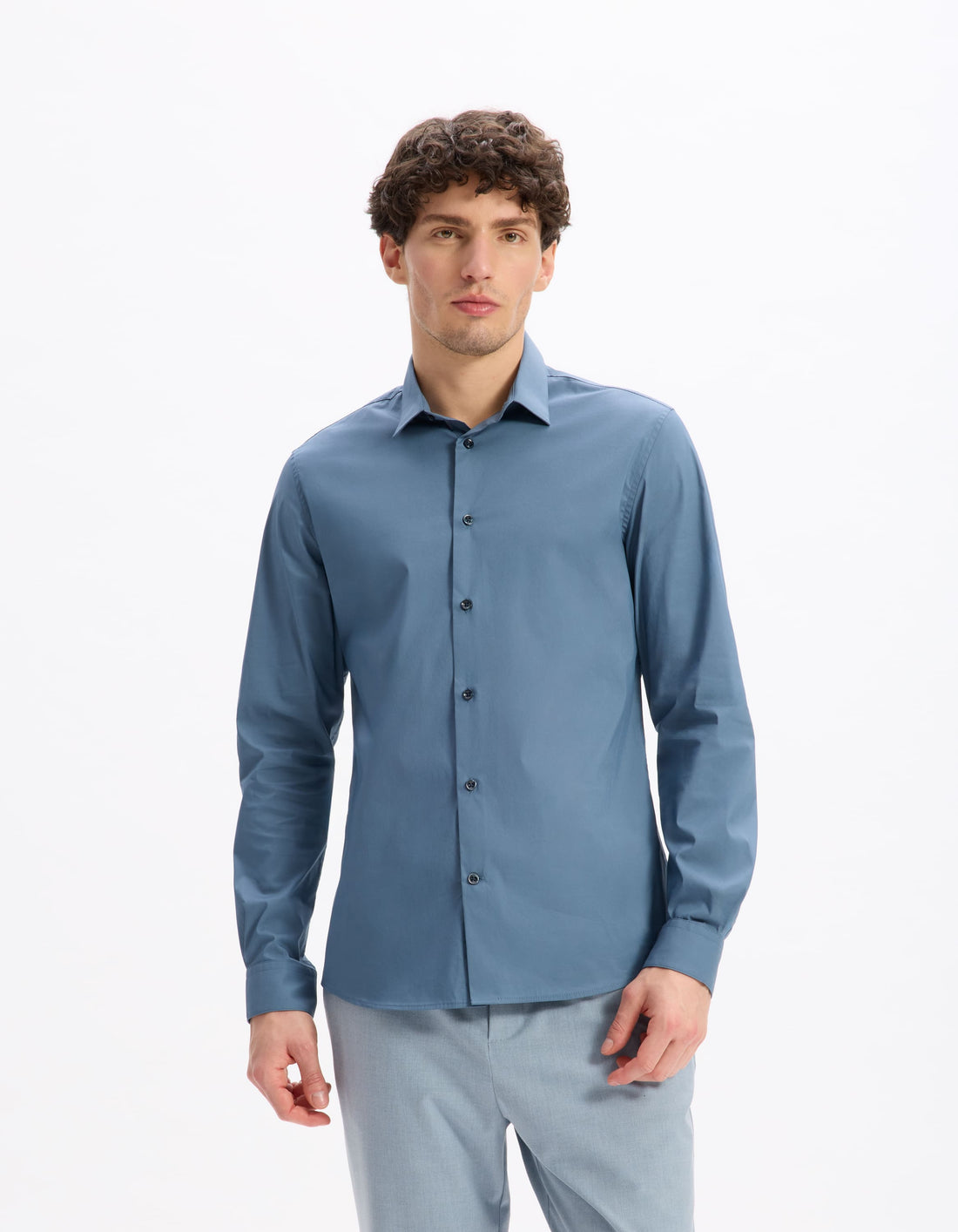 Masantal1 Blue Long Sleeves Shirt Celio