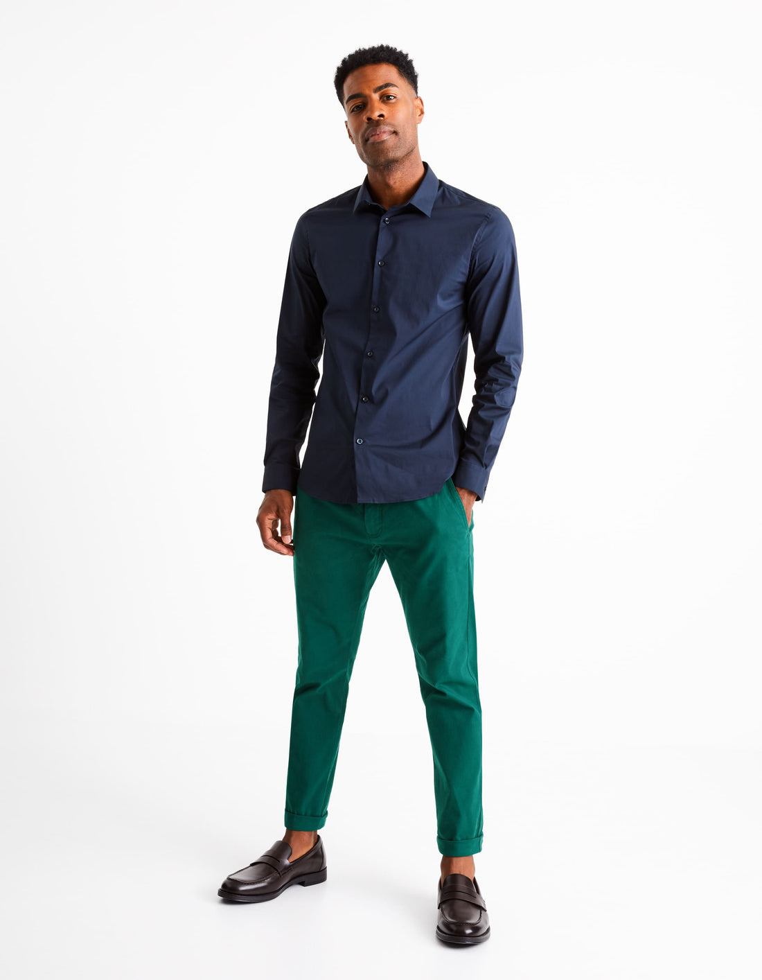 Masantal1 Navy Long Sleeves Shirt Celio