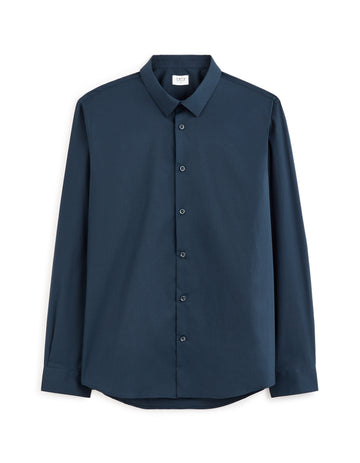 Plain Stretch Mid-Length Shirt