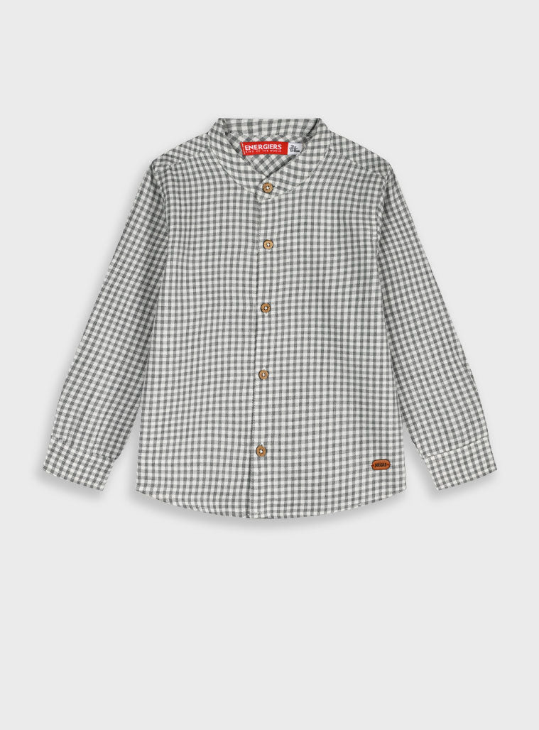 Children's Button Up Shirt With Stand Collar For Boys Energiers