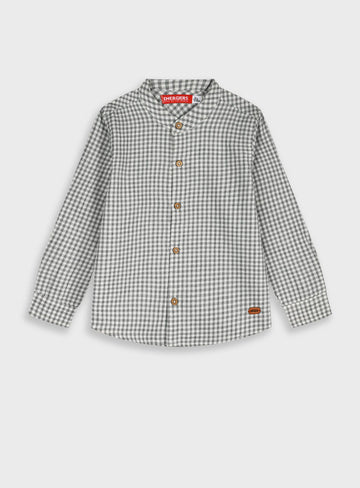 Children's Button Up Shirt With Stand Collar For Boys Energiers