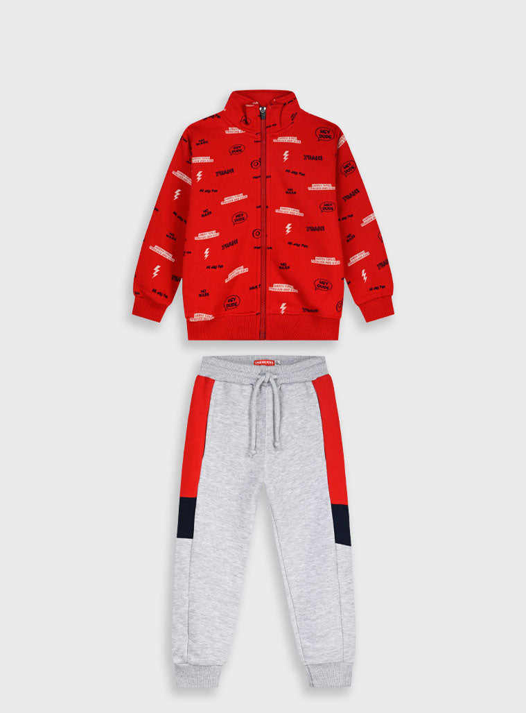 Children's Grey Tracsuit(Cardigan, Trousers) For Boy Energiers