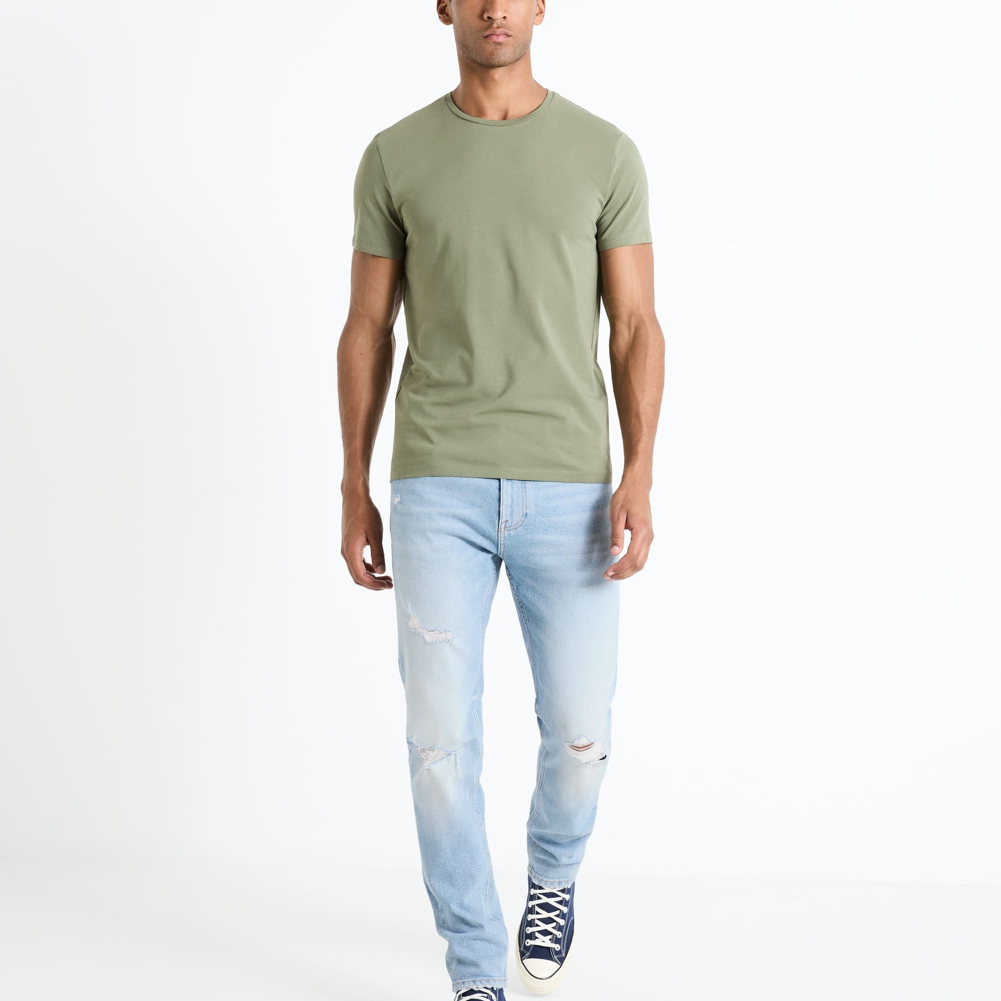 Neunir Khaki Short Sleeves Tshirt Celio