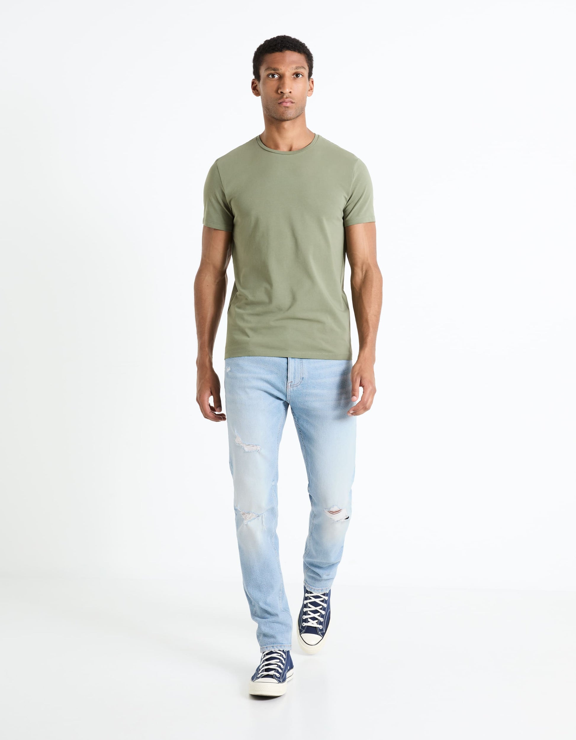 Neunir Khaki Short Sleeves Tshirt Celio