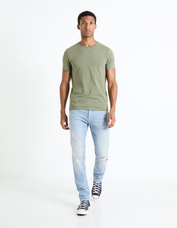 Neunir Khaki Short Sleeves Tshirt Celio