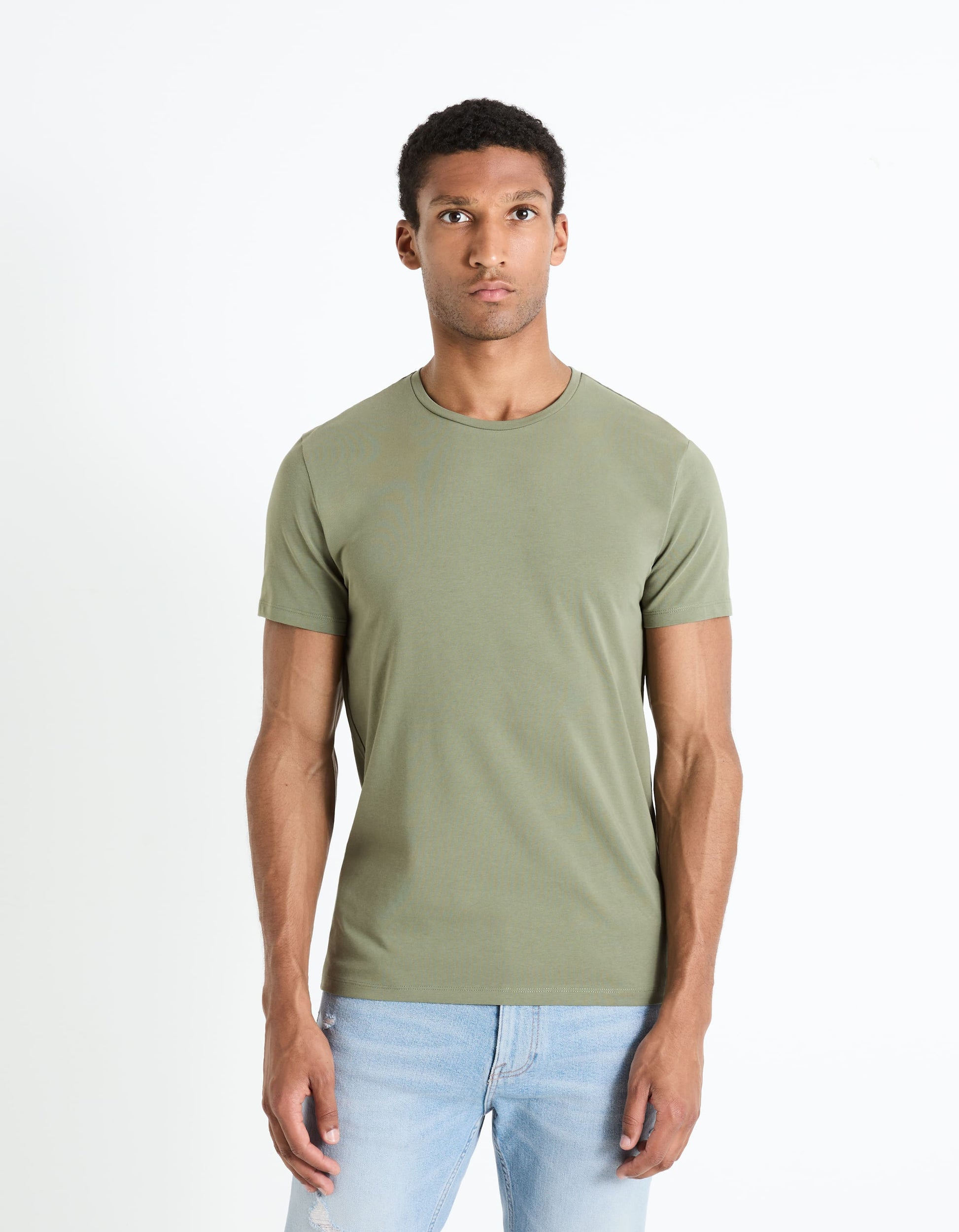 Neunir Khaki Short Sleeves Tshirt Celio